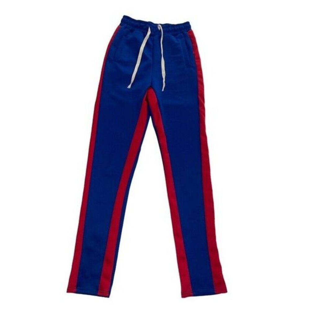 Minette Vintage 80s Track Pants‎ Joggers Women's Small High Waisted Blue Red